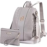 MKP COLLECTION Women Fashion Backpack Purse Multi Pockets Anti-Theft Rucksack Travel Shoulder Bag Handbag Set 2pcs