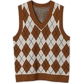 Chanyarn Women's 100% Merino Wool Sweater Vest 2025 Fall Winter Diamond Lattice V Neck Sleeveless Knit Sweater Vest