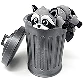 Munnygrubbers - Racoon with Trashcan - Trash Panda in Dumpster Fire - Racoon and Trash Can - Articulating Fidget - 3D Printed Movable Toy - Fidget Toy - Novelty Gift - Made in USA