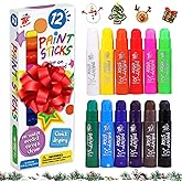 TBC The Best Crafts Tempera Paint Sticks, 12 Classic Colors, Washable, Non - Toxic, Glides Smooth Crayon Paint Sticks for Kid