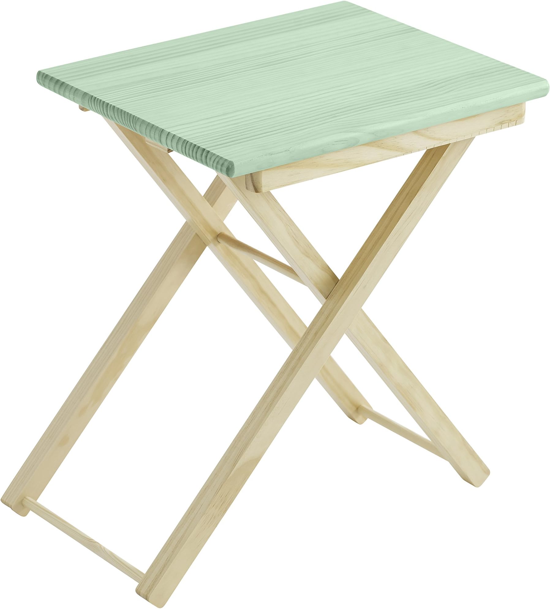 Rectangular Table Assistant Folding Turquoise 35 x 42 x 50 cm, Natural Finish