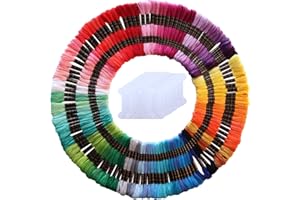 MOYYON 122 skeins Embroidery Floss - Embroidery Thread - Friendship Bracelet String with Free Set of 30 pcs Floss bobbins for Cross Stitch, Hand Embroidery, String Art