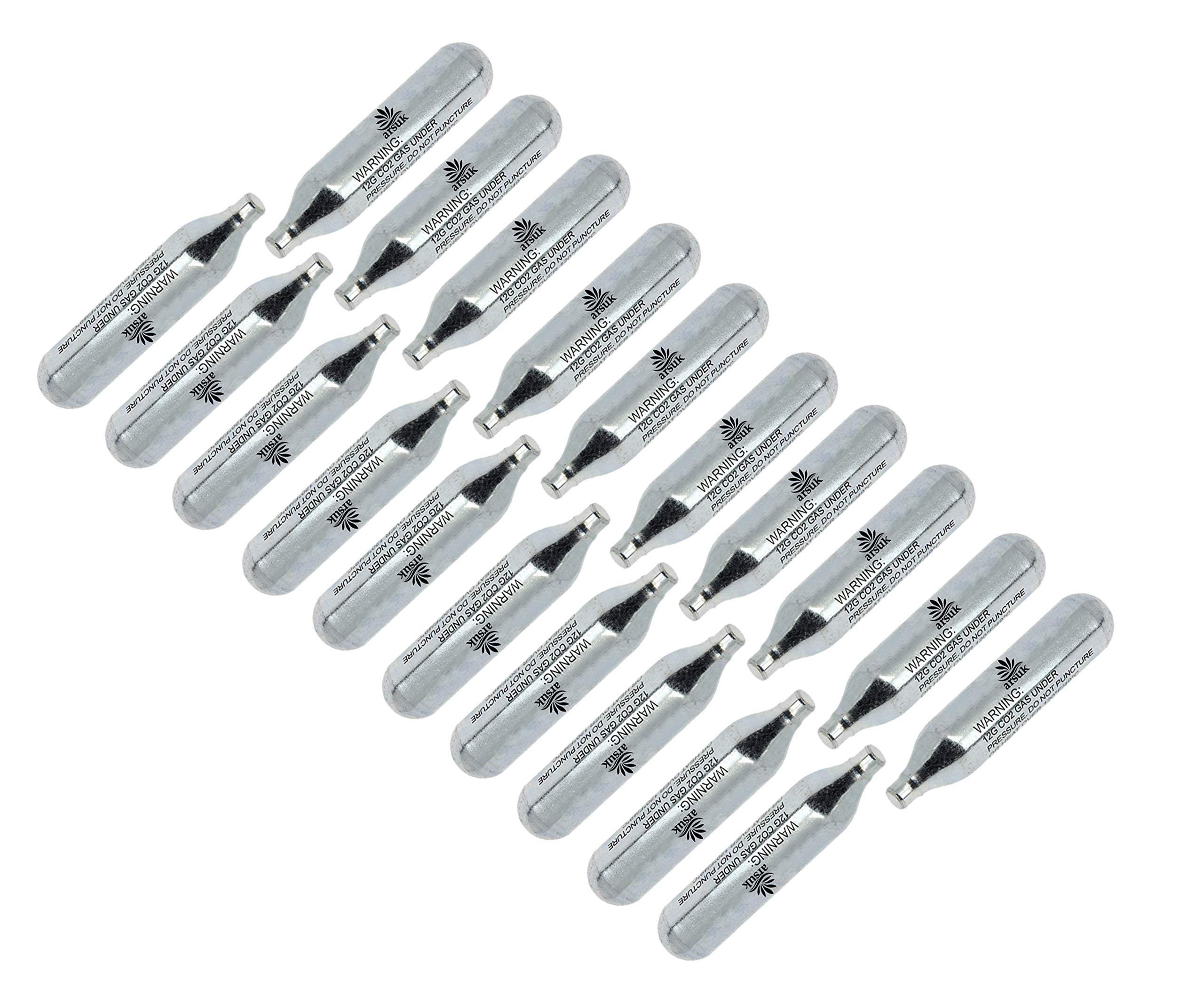 Arsuk Green Gas Airsoft Airgun Pistol Rifle Grenade BB Gun Gas Predator Powerlets Ultra 12gm Co2 Cartridges Airsoft Capsules Blowback Propellant Gas (12g Capsule Pack 20)