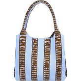 ELLE Large Knit Tote Bag | Striped
