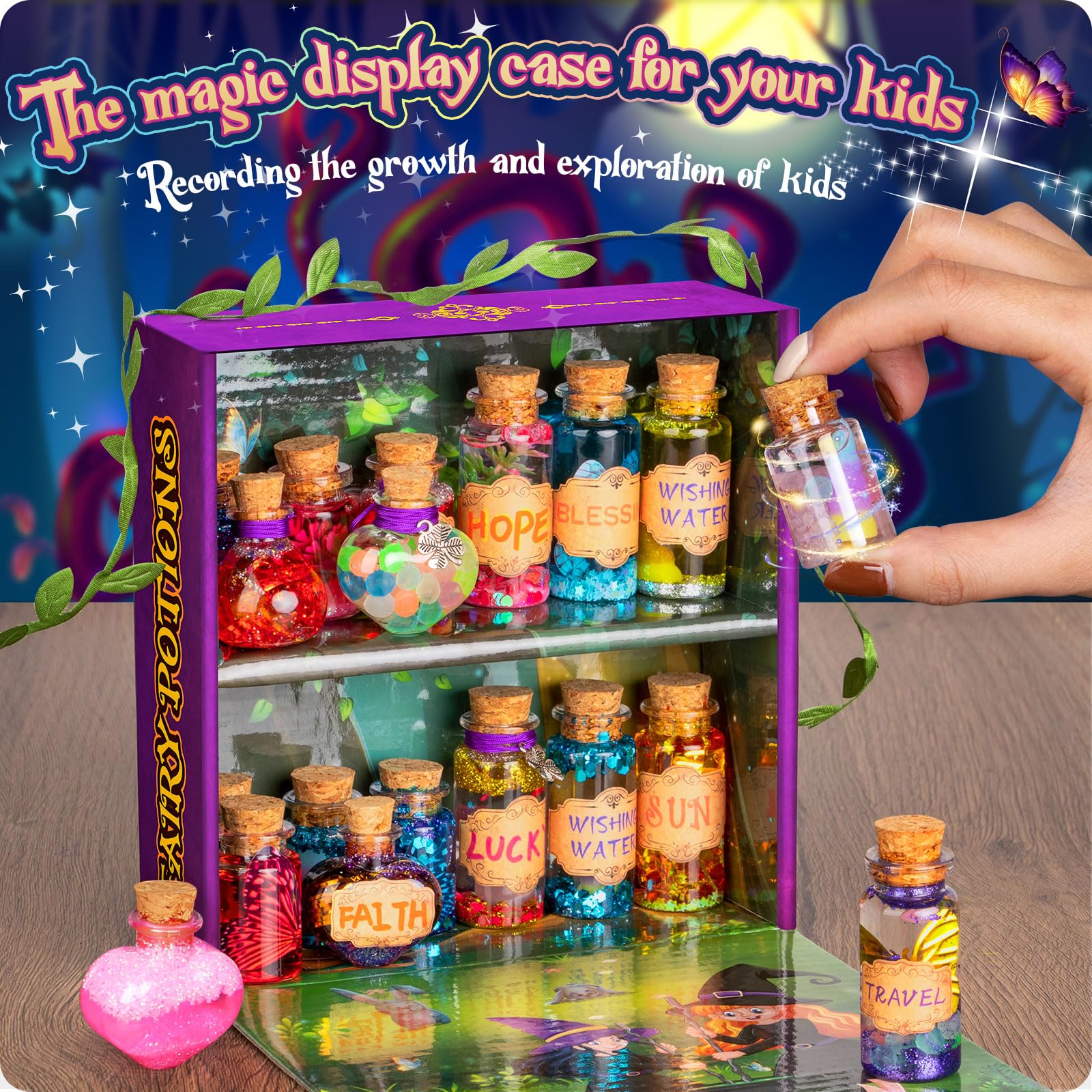 Alritz Fairy Potions Kit, Magic Mix Kit 20 Bottles, Christmas Gifts Decorations Ornaments Garden Crafts Birthday Gifts Toys for Girls and Boys 6 7 8 9 10 11 12+Years Old Families Party Indoor Outdoor