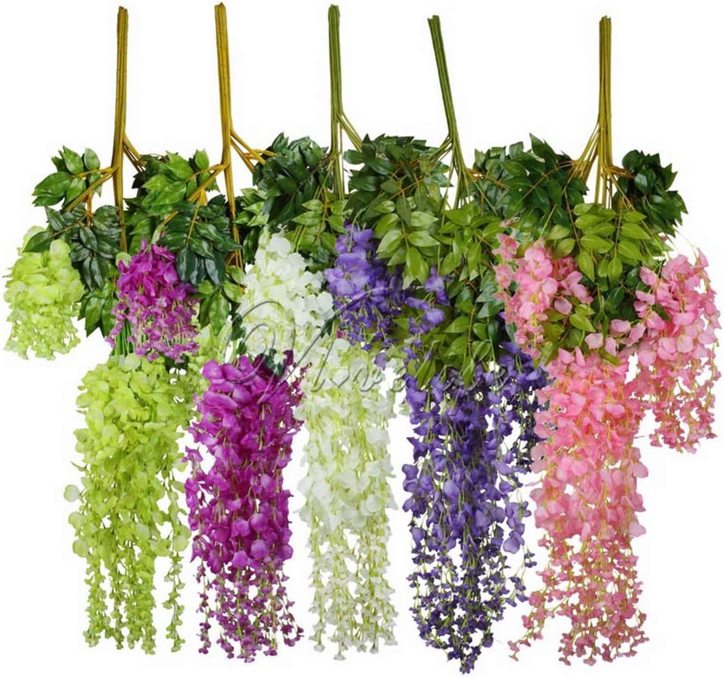 12Pcs 105Cm Artificial Silk Wisteria Hanging Plants for