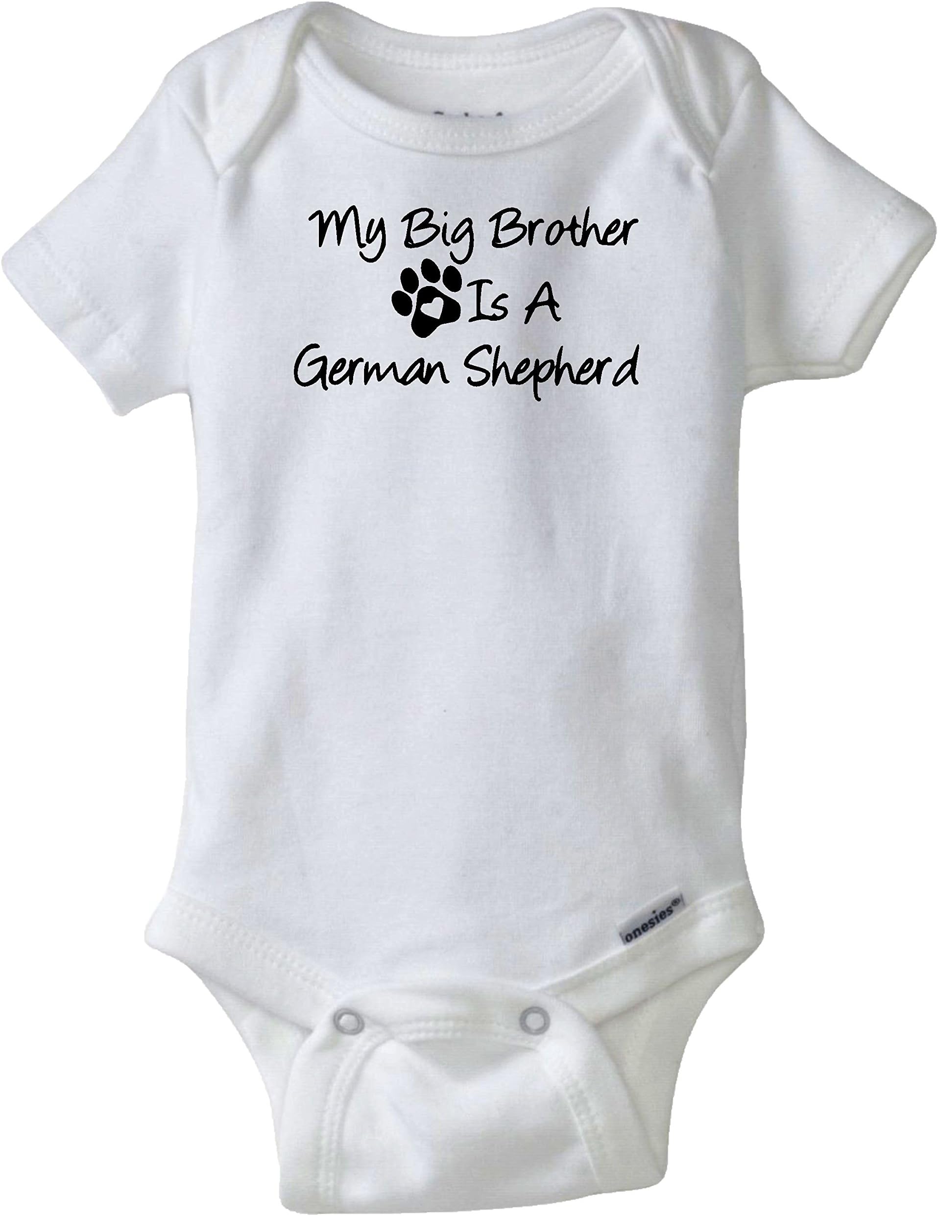My Big Brother is A German Shepherd Infant Bodysuit Pet Dog Lover Baby Romper Creeper