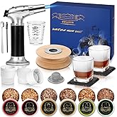 CWLAKON Cocktail Smoker Kit with Torch, 6 Flavors Wood Chips, 2 Glasses, Bourbon Whiskey Smoker Infuser Kit, Old Fashioned Drink Smoker Kit, Christmas Birthday Gifts for Men, Dad, Husband(No Butane)
