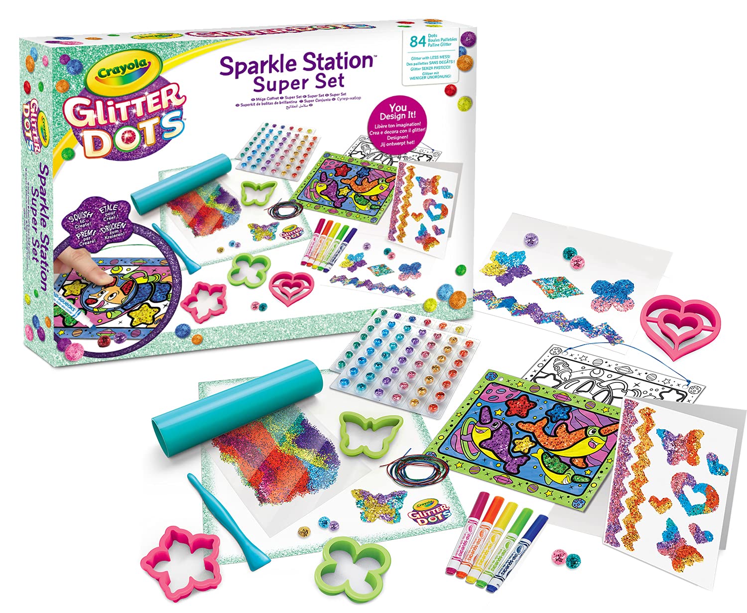 Crayola - Glitter Dots, Sparkle Station Super Set, Glitter Craft Supplies, Creative Gift for Kids, Age 5+