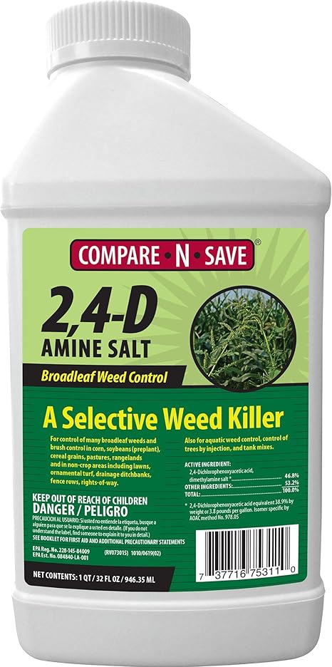 Amazon Com Compare N Save 2 4 D Amine Broadleaf Weed Killer 32 Ounce Garden Outdoor Amazon Com Compare N Save 2 4 D Amine Broadleaf Weed Killer 32 Ounce Garden Outdoor