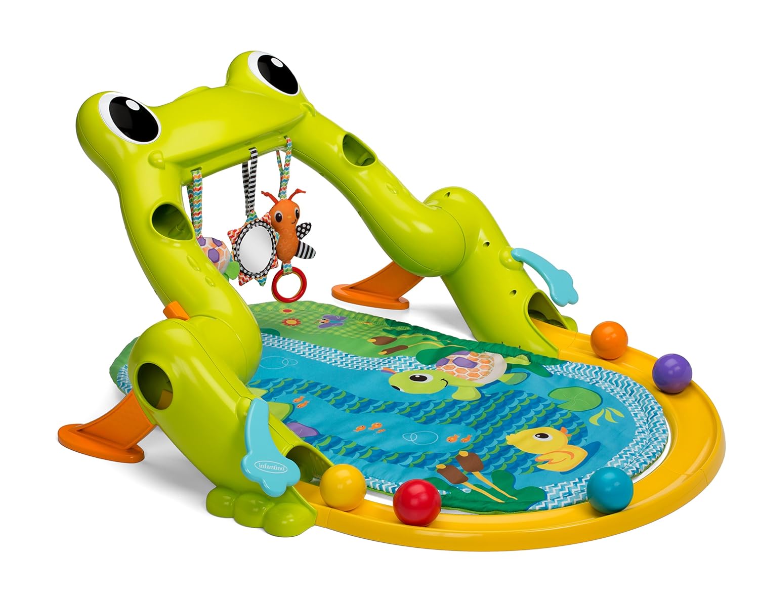 infantino great leaps infant gym & ball roller coaster