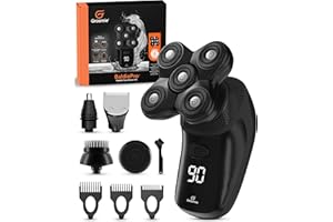 Groomie Cordless Bald Head Shavers for Men, BaldiePro Head Grooming Kit - Ergonomic & Waterproof Head Shavers for Bald Men - Electric Hair Shaver & Head Razor - Men's Rotary Shaver for Smooth Shave