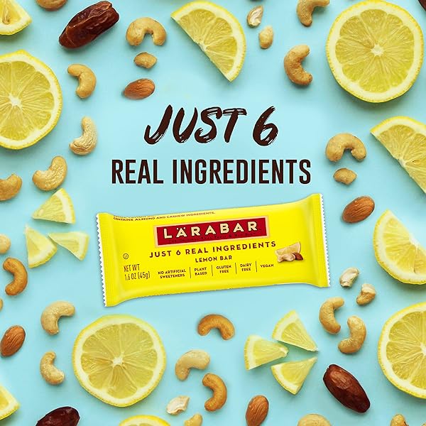 LARABAR LEMON BAR FRUIT AND NUT BARS, GLUTEN FREE AND VEGAN, 25.6 OZ, 16 CT