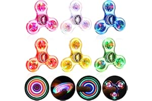 Gigilli Fidget Spinners 6 Pack, Led Light Up Fidget Spinners for Kids, Party Favors Bulk Fidget Packs, Valentine's Day Gift Glow in The Dark Party Goodie Bag Stuffers, Classroom Prizes Return Gifts