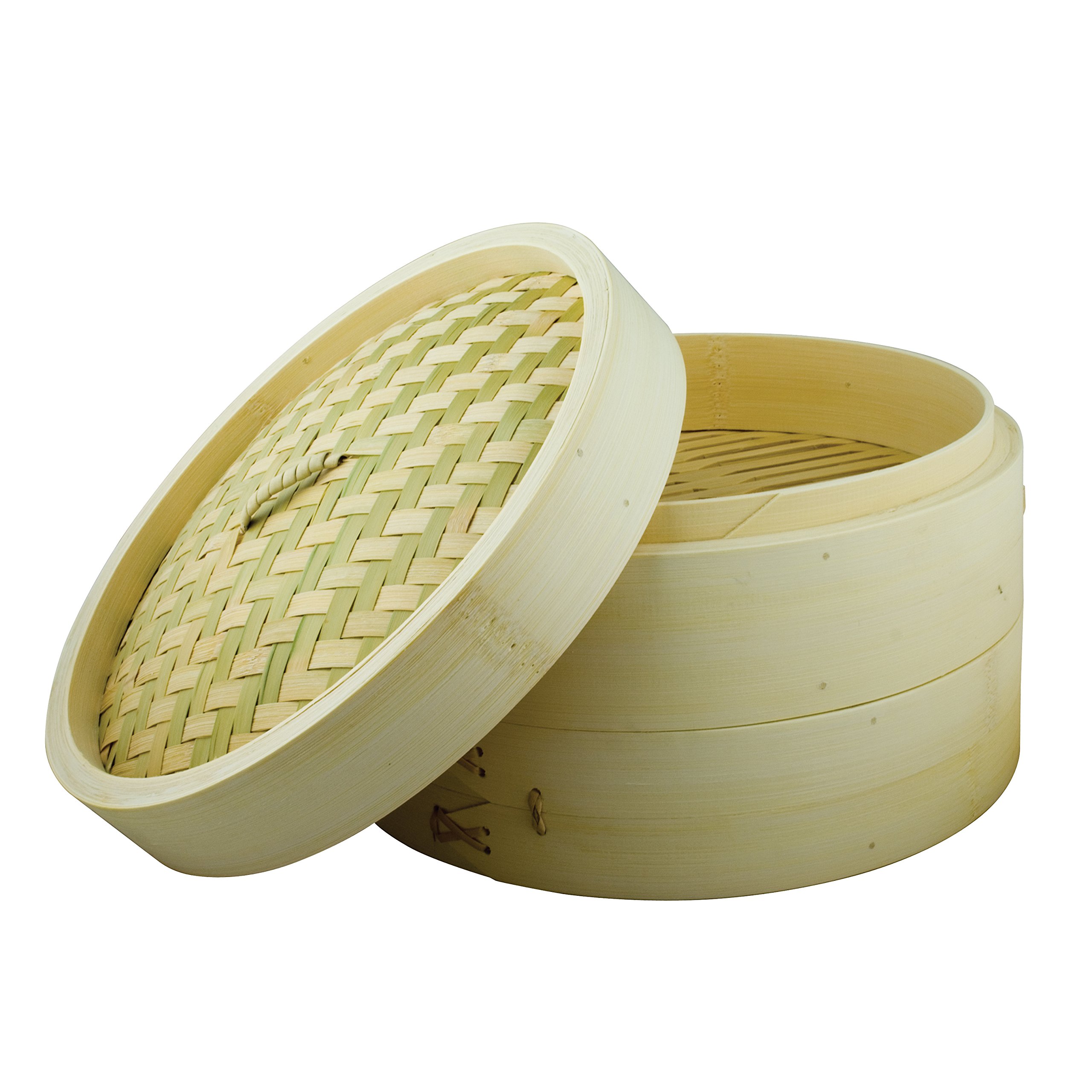 Dexam 12108608 Bamboo Steamer Set With 2 layers and Lid 20cm