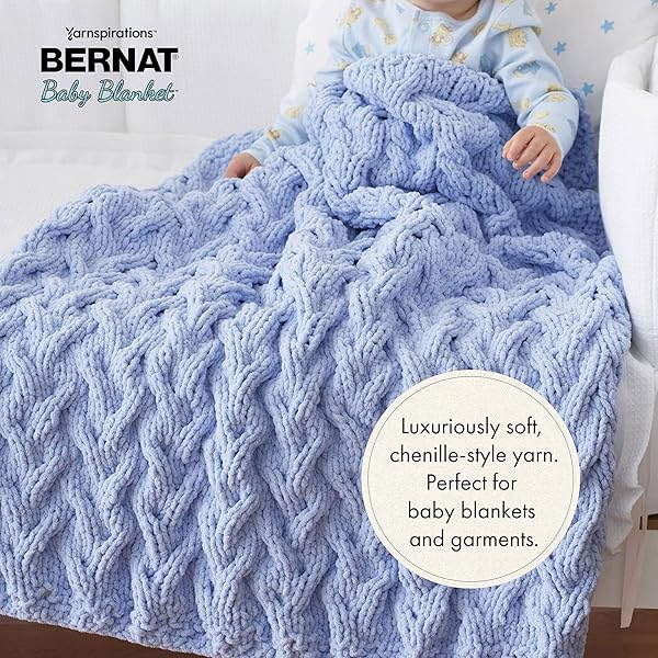 BERNAT BABY BLANKET YARN 300G 10.5 OZ, MISTY JUNG GREEN