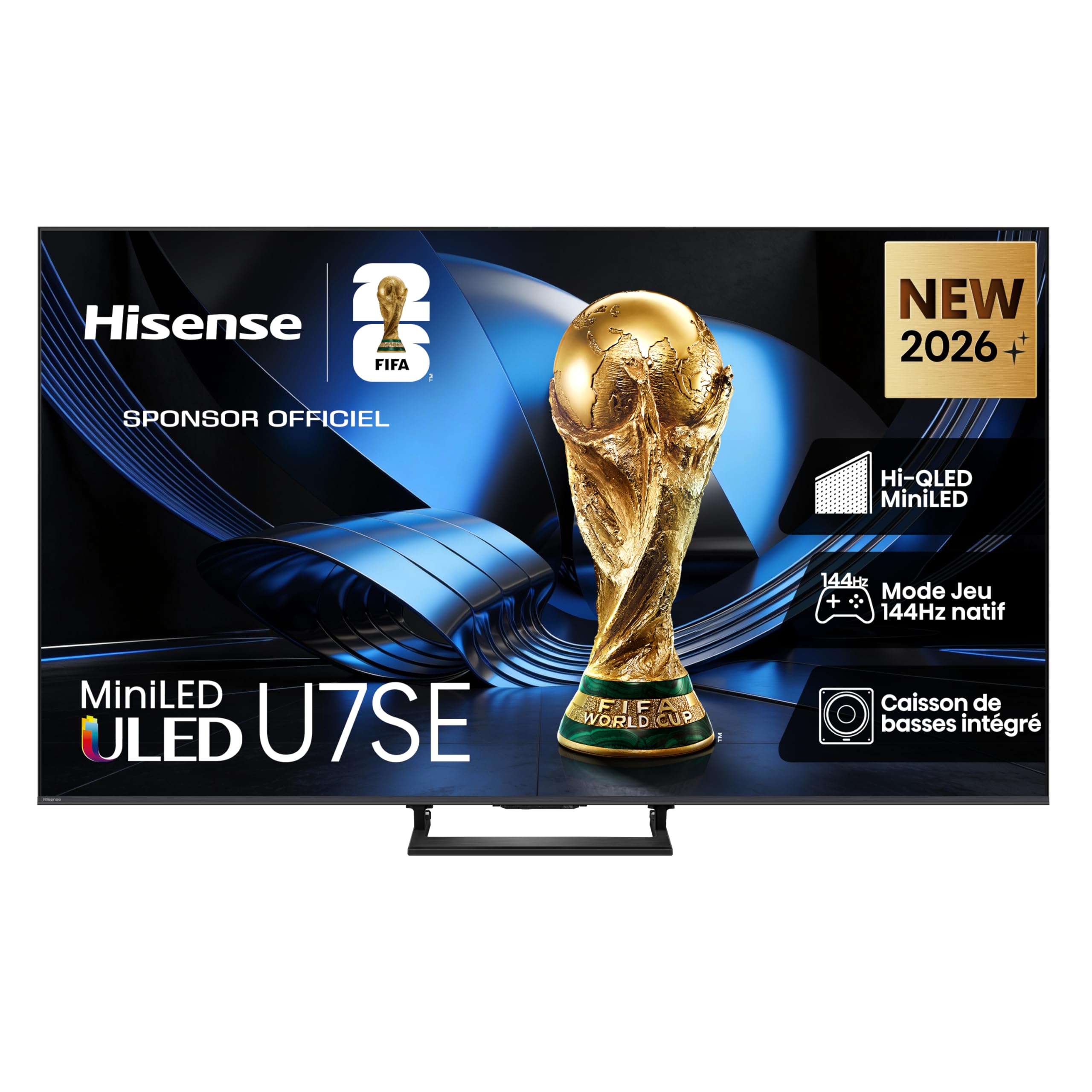 Hisense 75U7SE TV Mini-LED 4K 75 Zoll (189 cm) – Serie 2026 – QLED, 144 Hz, Pic 1400 Nits, 320 Zonen, ADS Wide View, IMAX Enhanced, Game Mode Pro, HDMI 2.1