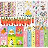 170PCS Easter Basket Stuffers for Boys Girls 24 Pack Stationery Set, Assorted Easter Gifts for Kids Pencils Rulers Erasers Notebooks Stickers Gift Bags Party Favors Treat Bags