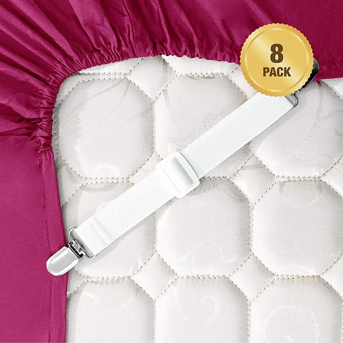 volila Adjustable bed sheet fasteners white suspenders for bedsheets