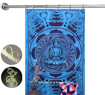 Amazon De Gemsandcraft Meditation Buddha Vorhang Blau Zimmertur