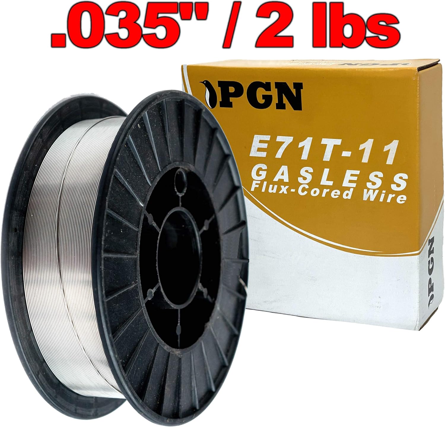E71T11 .035 PGN 2 Lbs Spool Gasless Flux Core Mild Steel MIG Welding