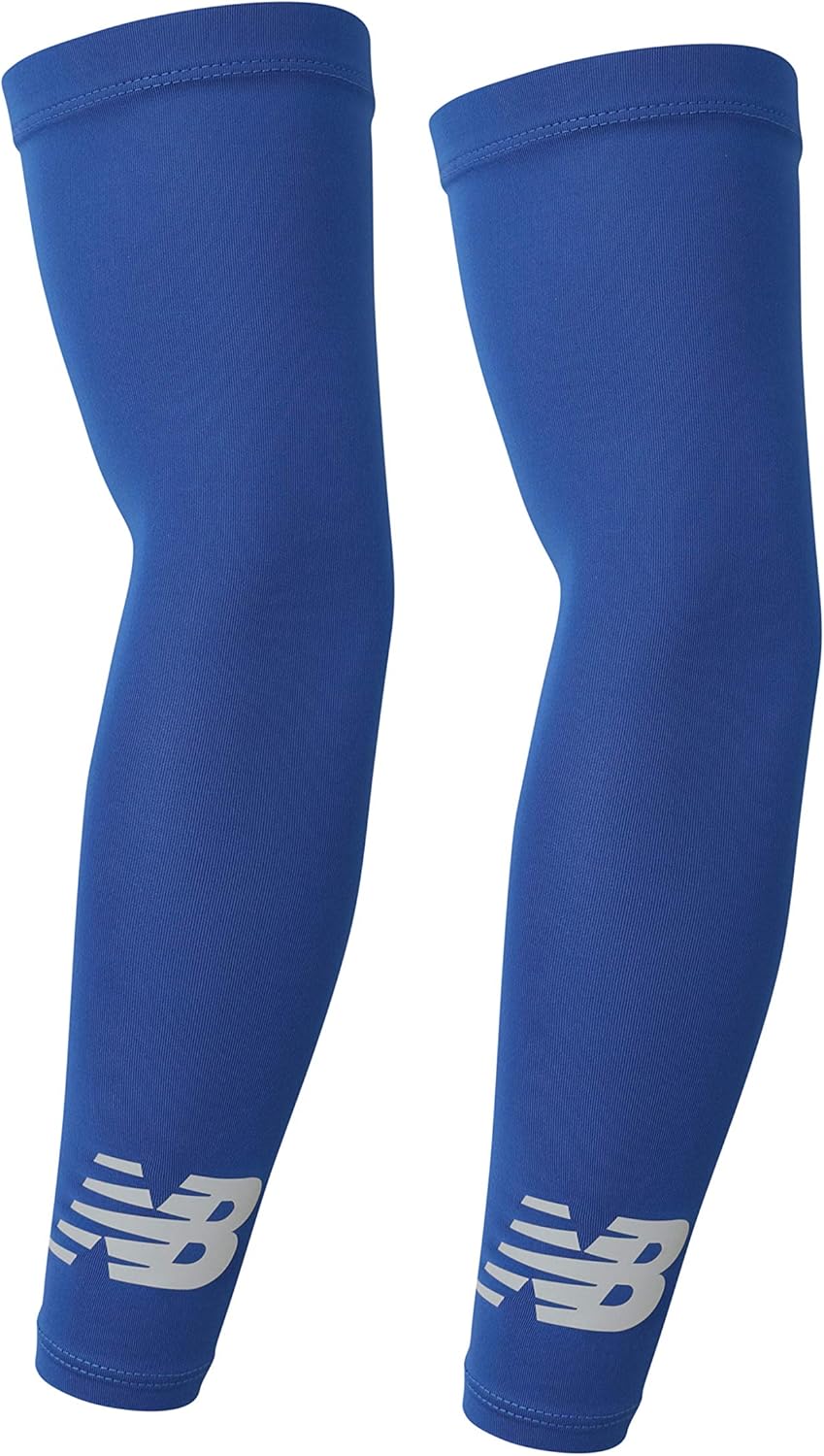 New Balance Unisex Outdoor Sports Compression Arm Sleeves, Arm Warmer, Black and White (1 Pair) : Clothing