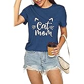 Mama & Mom Cotton Blend T-Shirts for Women - Round Neck Short Sleeve Tees with Mama/Mom Prints & Gold Foil Designs