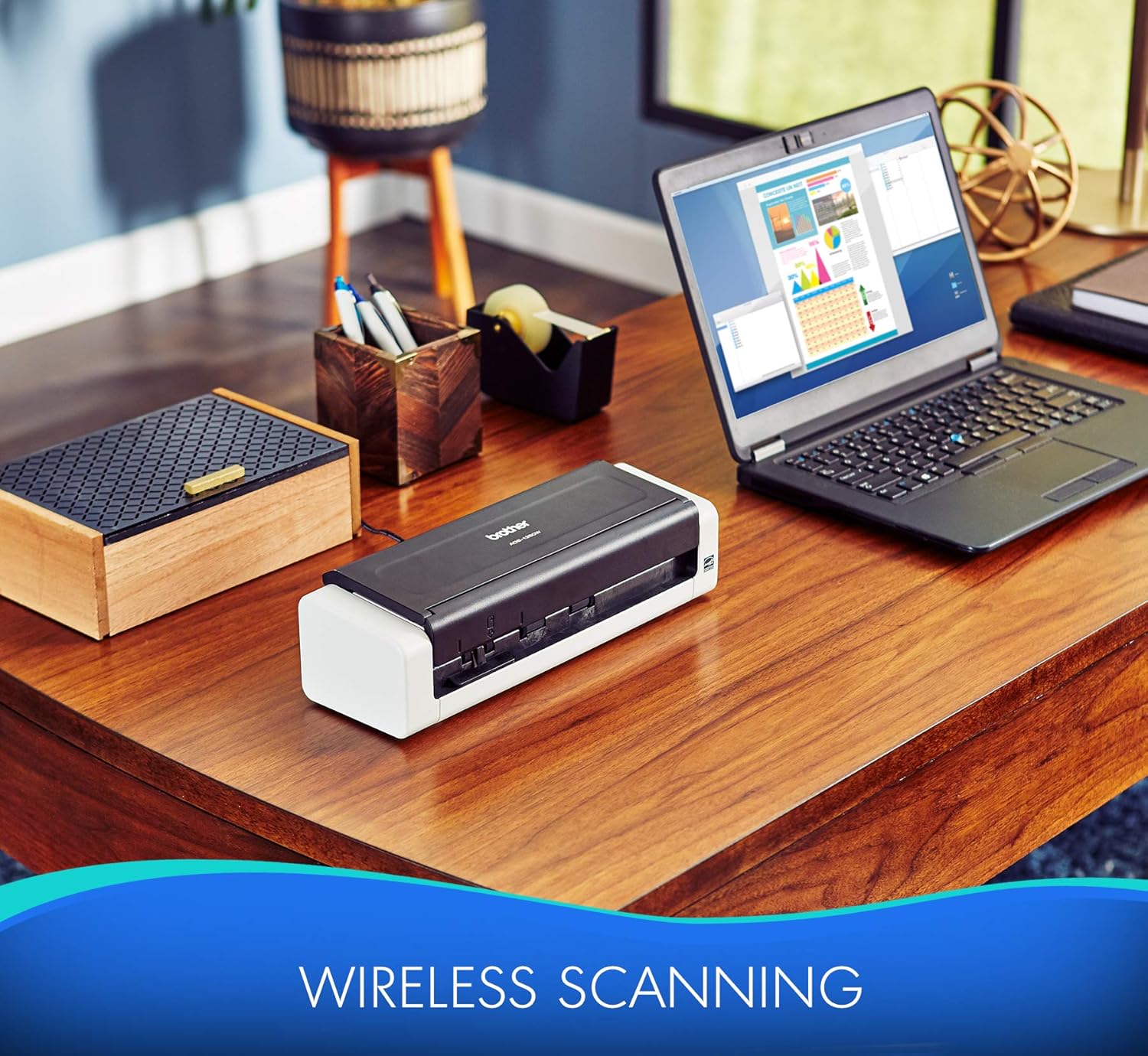 Brother Wireless Portable Compact Desktop Scanner, ADS-1250W, Easy-to-Use, Fast Scan Speeds, Ideal for Home, Home Office or On-the-Go Professionals: Electronics