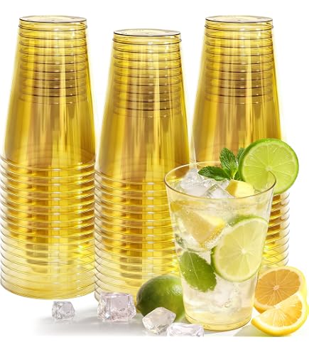 Amazon.com: Exquisite 500 Count 8 Oz. Elegant Clear Plastic Cups - Crystle  Clear Party Wedding Tumblers : Health & Household