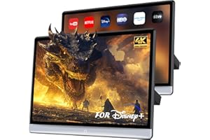 WONNIE 16" Car TV Headrest Monitor for Back Seat, 4K Android Tablet Portable Rear Entertainment System, Phone Wireless Mirror Link Touch Screen, with WiFi/Bluetooth/HDMI/USB/Video Player, 4G+64G