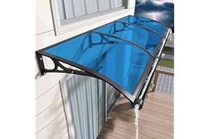 CANYIHB Awning for Door Entrance Exterior Front - Polycarbonate Cover Canopy Weather Protection for Rain, Sun & Snow Patio, Porch, Window Cover,120x300cm/47x118in