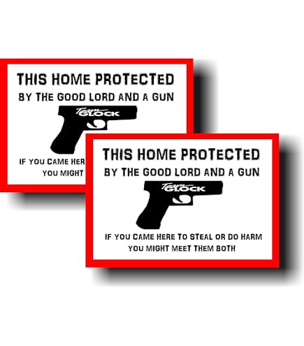 Home Security Stickers Armed Property Owner Warning Stickers - 4 Pack 3 ...