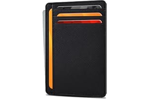 OAK LEATHERS Real Leather Slim Minimalist Wallet for Men and Women -RFID Blocking Front Pocket Thin Credit Card Holder Stylish Wallets