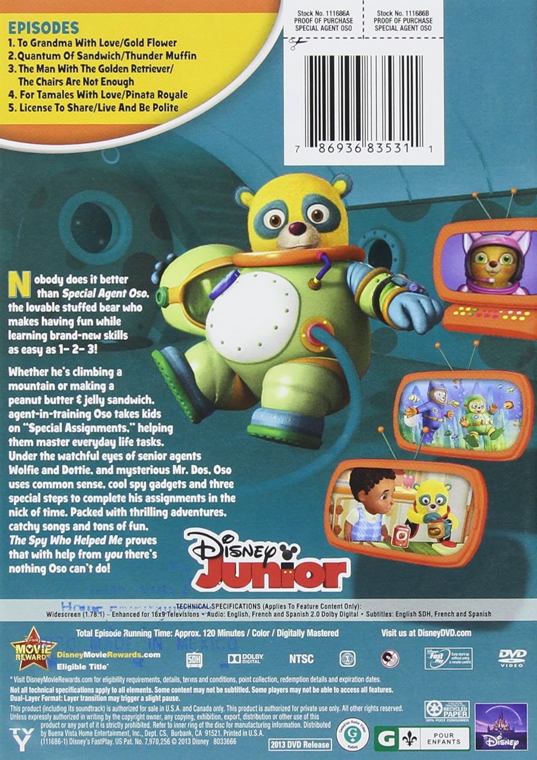 Special Agent Oso Dvd Region 1 Us Import Ntsc Amazon Co Uk