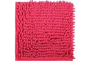 AUECOOME Locker Rug - School Carpet, Chenille, Non Skid Backing - Rose Red, 10x10in