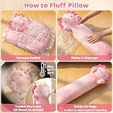 Mewaii 20in Pink Axolotl Plush Pillow Squishy Cute Sleeping Hugging Toy view 5