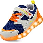 YESKIS Toddler Boys Girls Light Up Shoes LED Flashing Lightweight Mesh Breathable Adorable Running Sneakers for Toddler and Little Kid