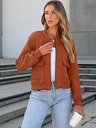 ANRABESS Women Cropped Bomber Jacket 2025 Fashion