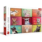 Trefl Funny Cats Faces - 1500 Piece Puzzle 33.5"x22.8" | RED, DIY, Creative Entertainment, Classic Jigsaw, 14+