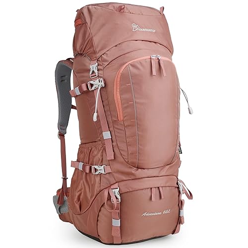 MOUNTAINTOP 60L Internal Frame Hiking Backpack for Women with Rain