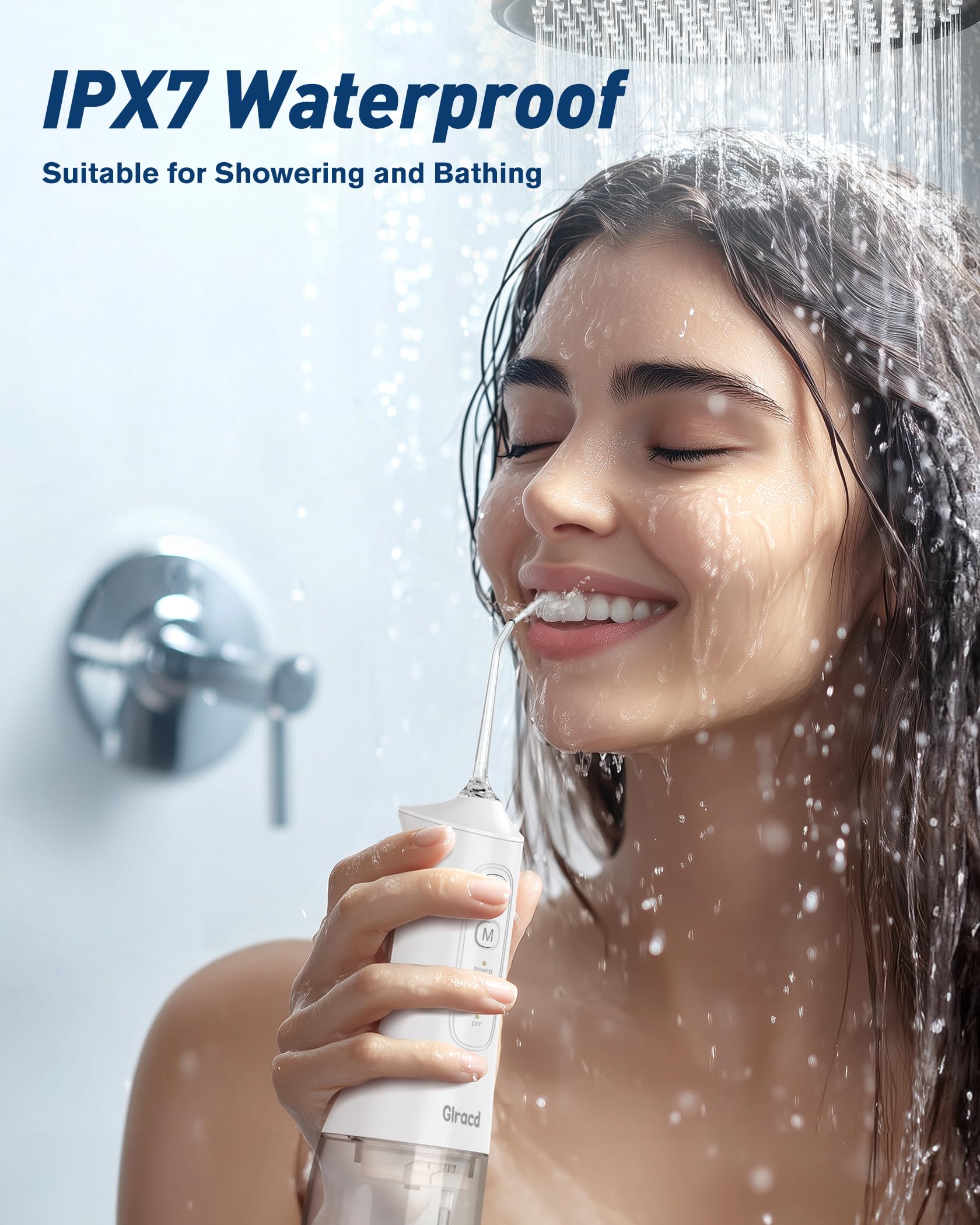 Water Flossers for Teeth Cordless,Professional Electric Flosser Featuring Waterfall Microbubble Technology with DIY Modes,White Waterproof Dental Water Jet Flosser for Oral Cleaning and Braces Care