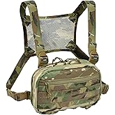 tactifans Chest Rig with Concealed Pistol Holster, Chest Bag for Men,Molle EDC Tactical Vest Chest Pack for Running Outdoor
