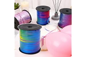 200m/Roll Ribbon Curling Crimped, Balloon String Shiny Metallic Roll for Gift Wrapping Ribbon for Birthday Party Festival Art