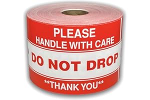 LABELS AND MORE INC. 1 Roll Large 3x5 Please DO NOT Drop Handle with Care Shipping Mailing Stickers with 100 Labels per roll