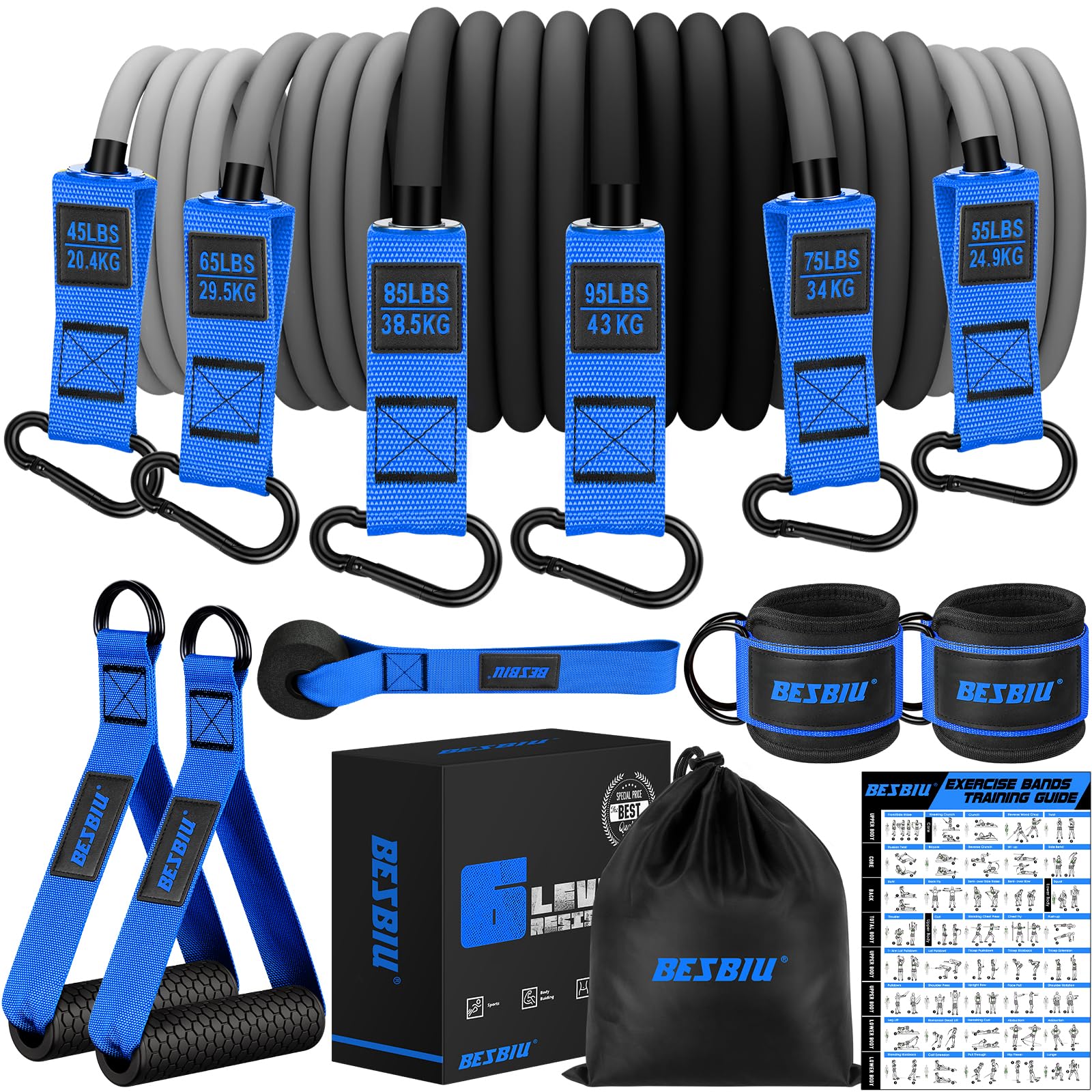 Heavy Resistance Bands for Working Out, 300lbs/360lb/420lb Exercise ...