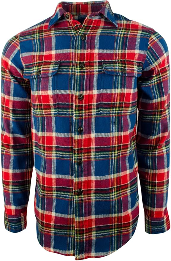 Amazon.com: Polo Ralph Lauren Red Mens Small Button Down Plaid Flannel Shirt Blue S: Ralph 