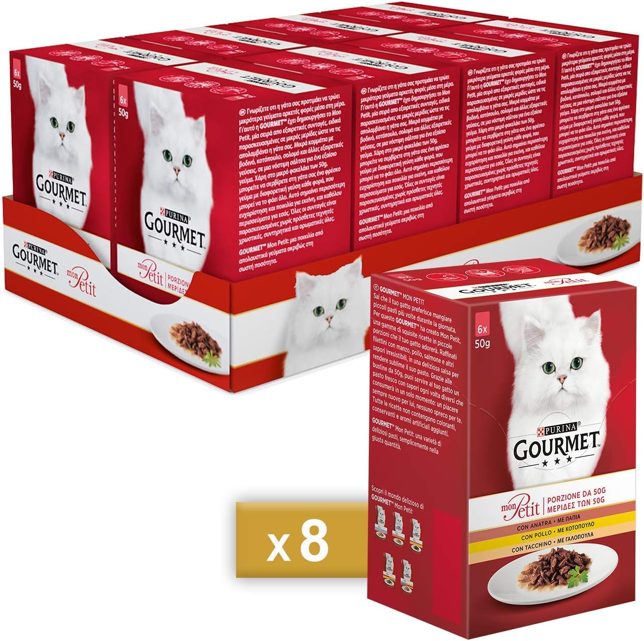 Purina Gourmet Mon Petit Wet Cat Food Delicious Creations with Meat, with Duck, Chicken and Turkey
