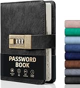 WEMATE Password Book with Lock Alphabetical Tabs 600+ Spaces Black