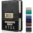 WEMATE Password Book with Lock, Password Book with Alphabetical Tabs 600+ Password Spaces, Password Logbook with Lock, Password Keeper for Computer 4.33 X 6.18 Inch Black