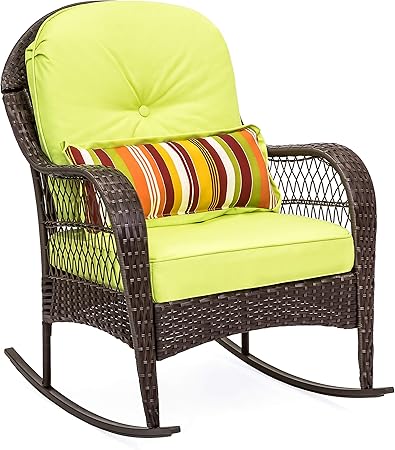 Amazon Com Best Choice Products Outdoor Wicker Rocking Chair For